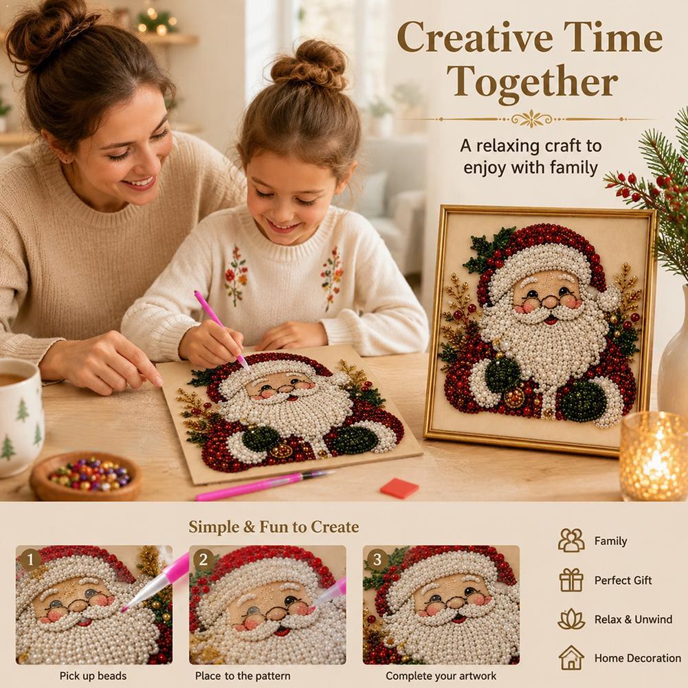 Embroidery Art - Christmas Santa Claus Pearl Art DIY