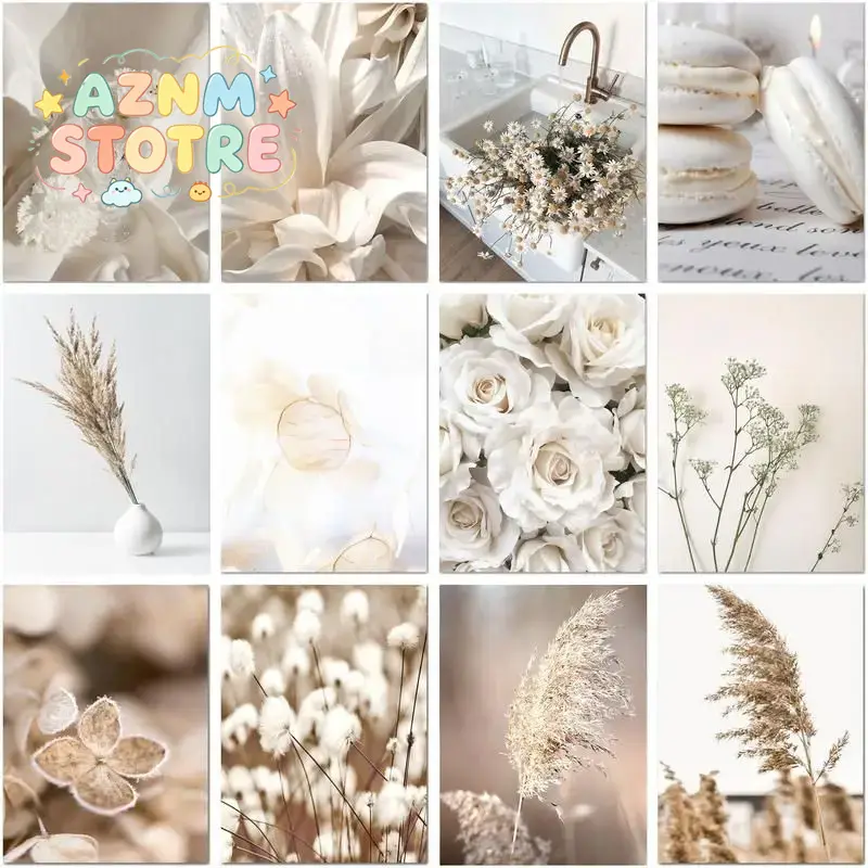 Embroidery Art - CHENISTORY 5d Diamond Painting White Flowers