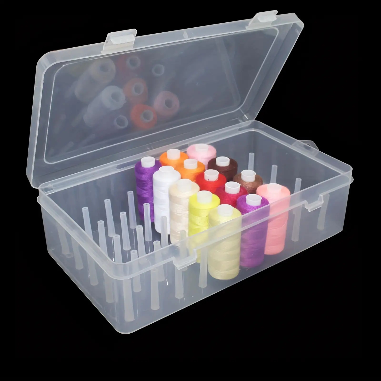 Embroidery And Quilting - Clear Plastic Sewing Thread Storage Box
