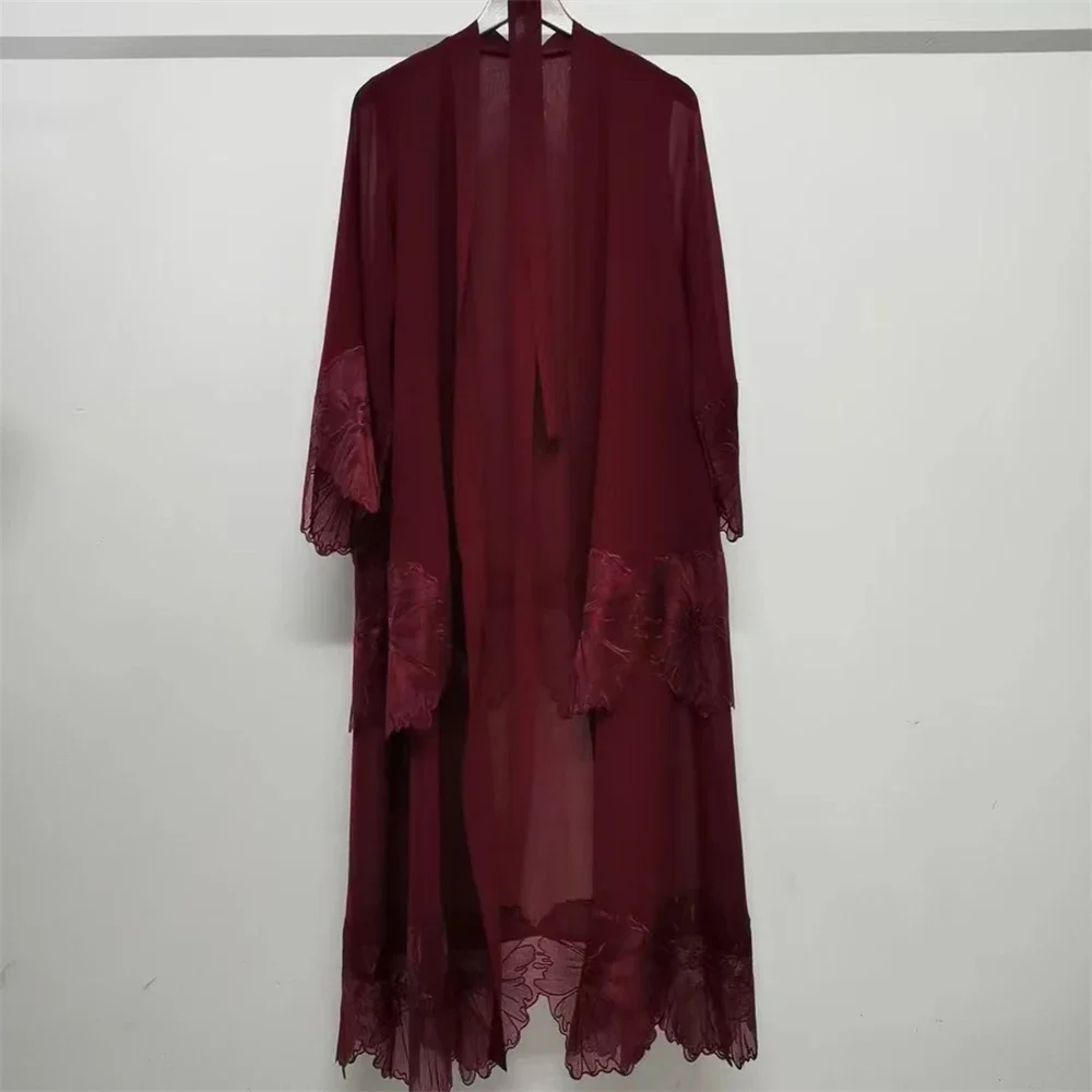 Embroidery Kaftan - Muslim Women Embroidery Maxi Dress Eid