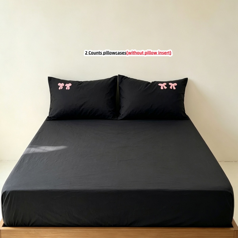 Embroidery Sheet - 3Pcs Fitted Bed Sheet With Elastic