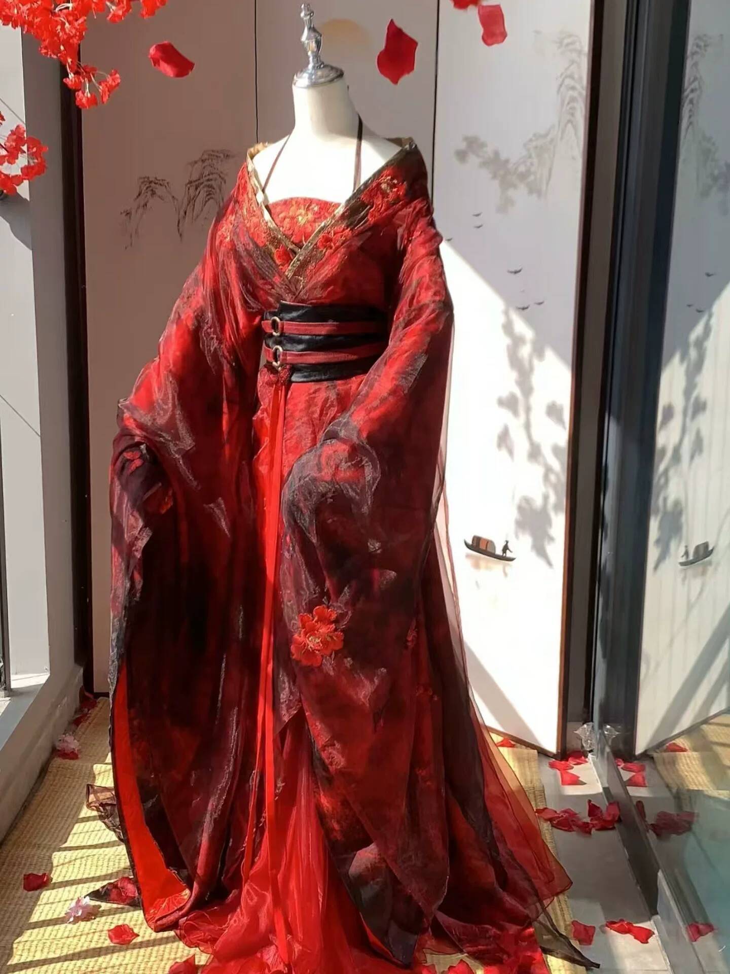 Embroidery Knit - New Datura Red Hanfu Women Ancient