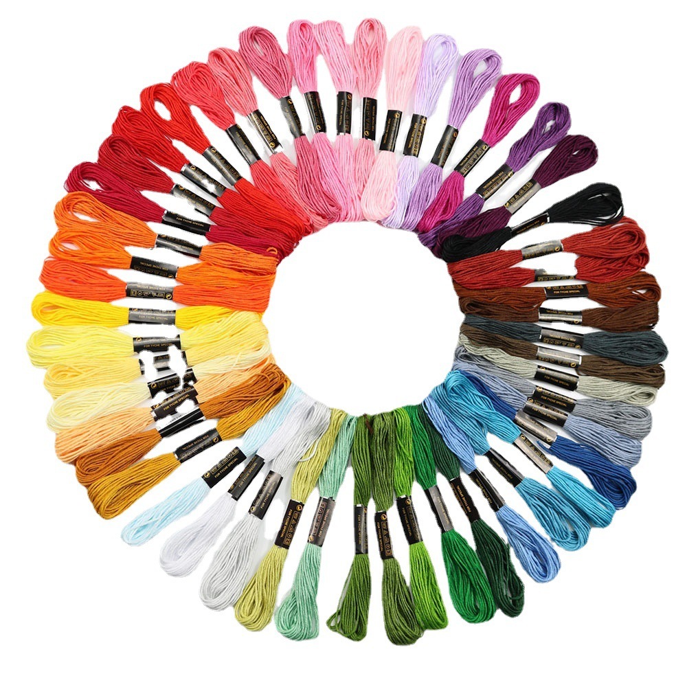Embroidery In The Piece - Fixed 50 color cross stitch thread.