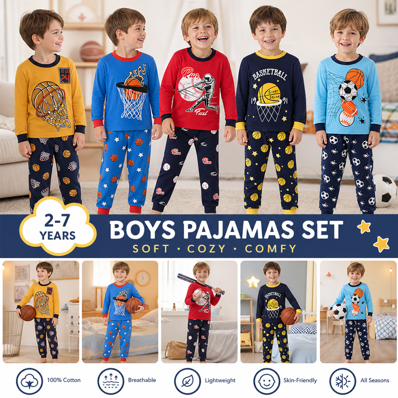 Embroidery In The Piece - Little Hand Boys Cotton Sport Long