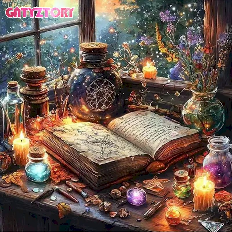 Embroidery Rose Stitch - GATYZTORY 5D Diamond Painting Book Cross