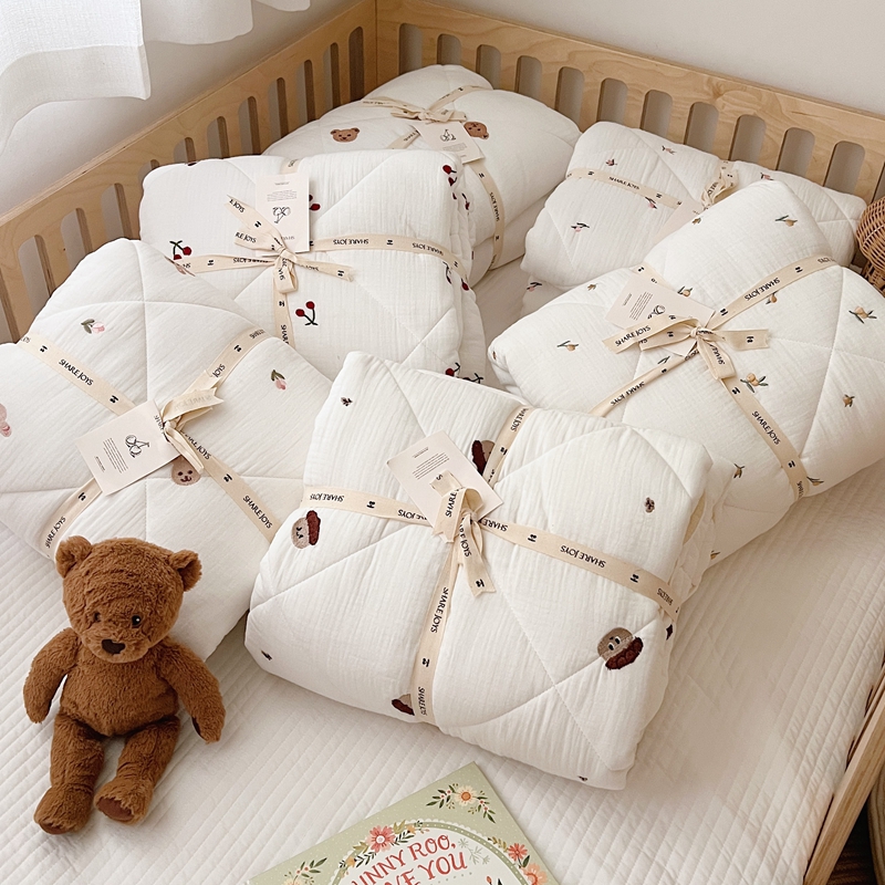 Embroidery And Quilting - Baby Winter Quilt Kids Cotton Muslin