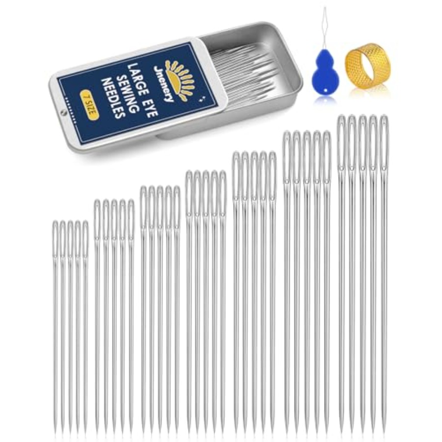Embroidery And Quilting - Large Eye Sewing Needles, 7 Sizes