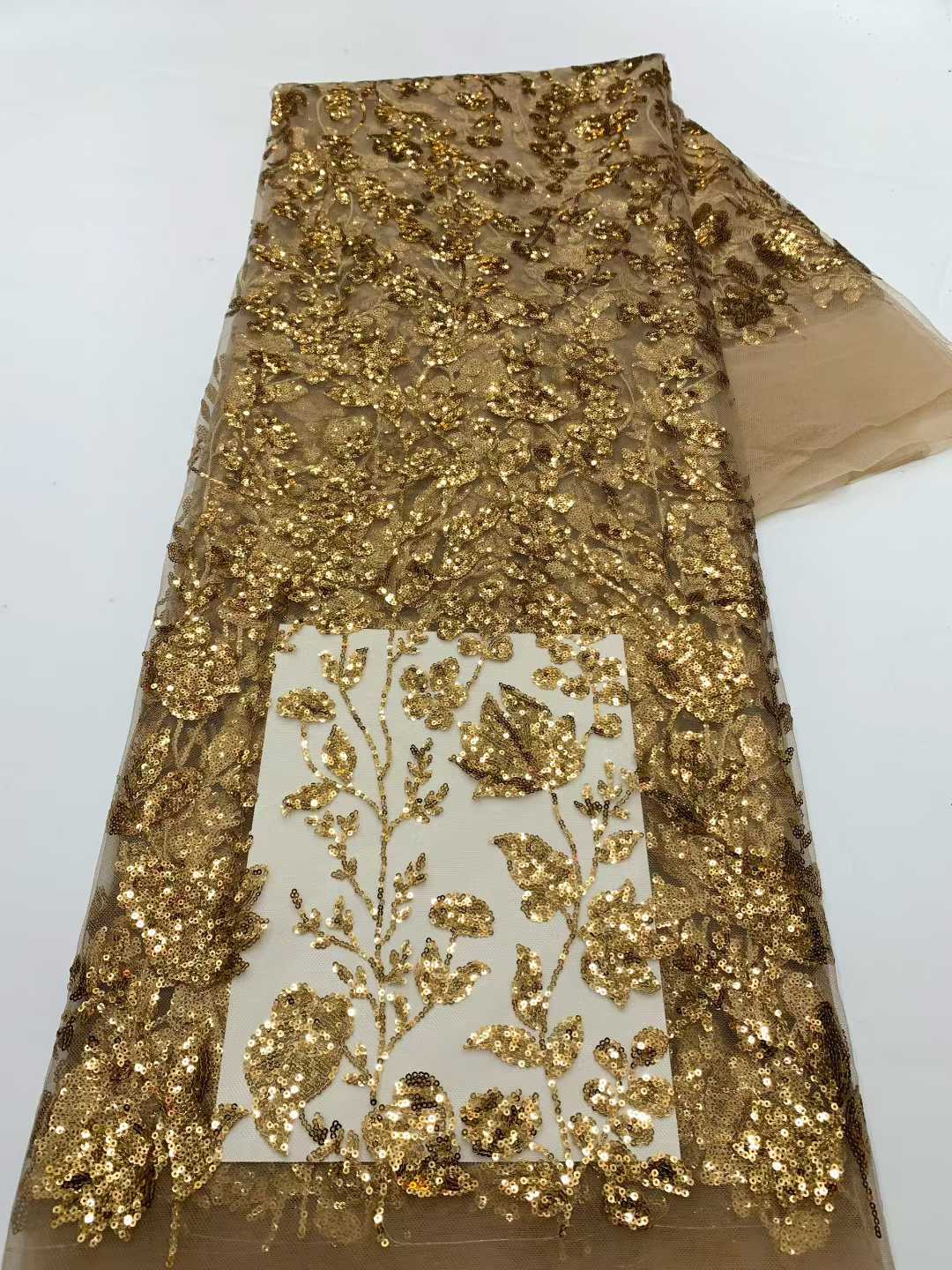 African Lace Fabric With Sequi - đánh giá và giá Embroidery Net Fabric