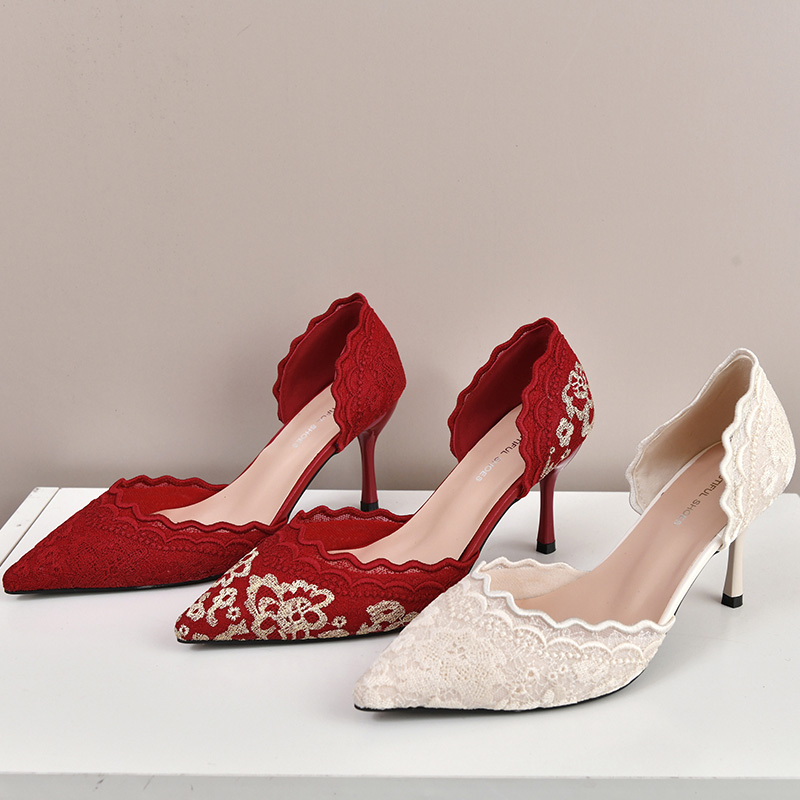 Luxury Red White Lace Embroide - đánh giá và giá Embroidery In The Piece