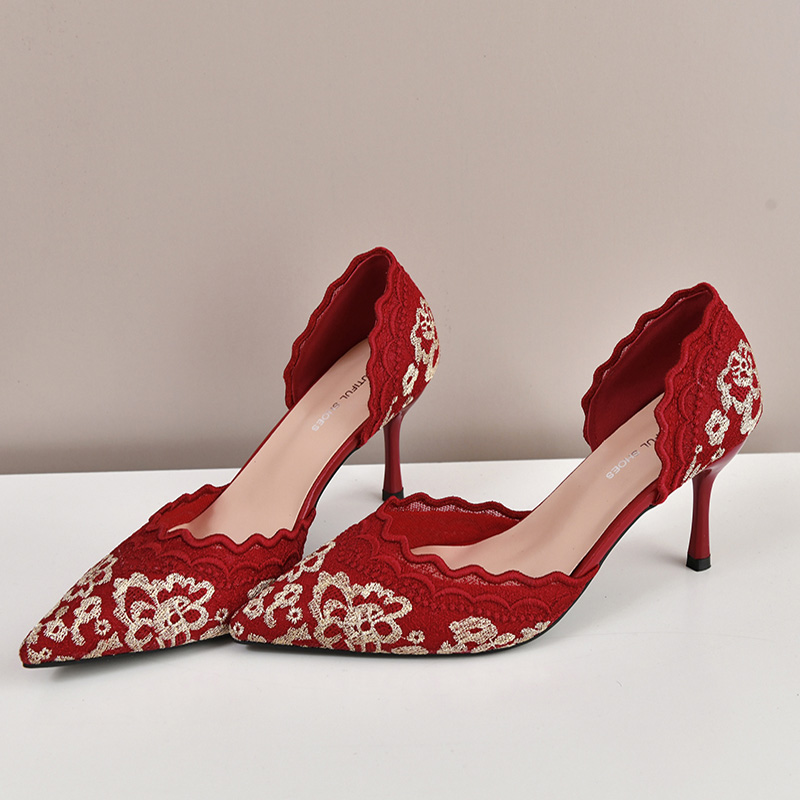 Luxury Red White Lace Embroide - đánh giá và giá Embroidery In The Piece