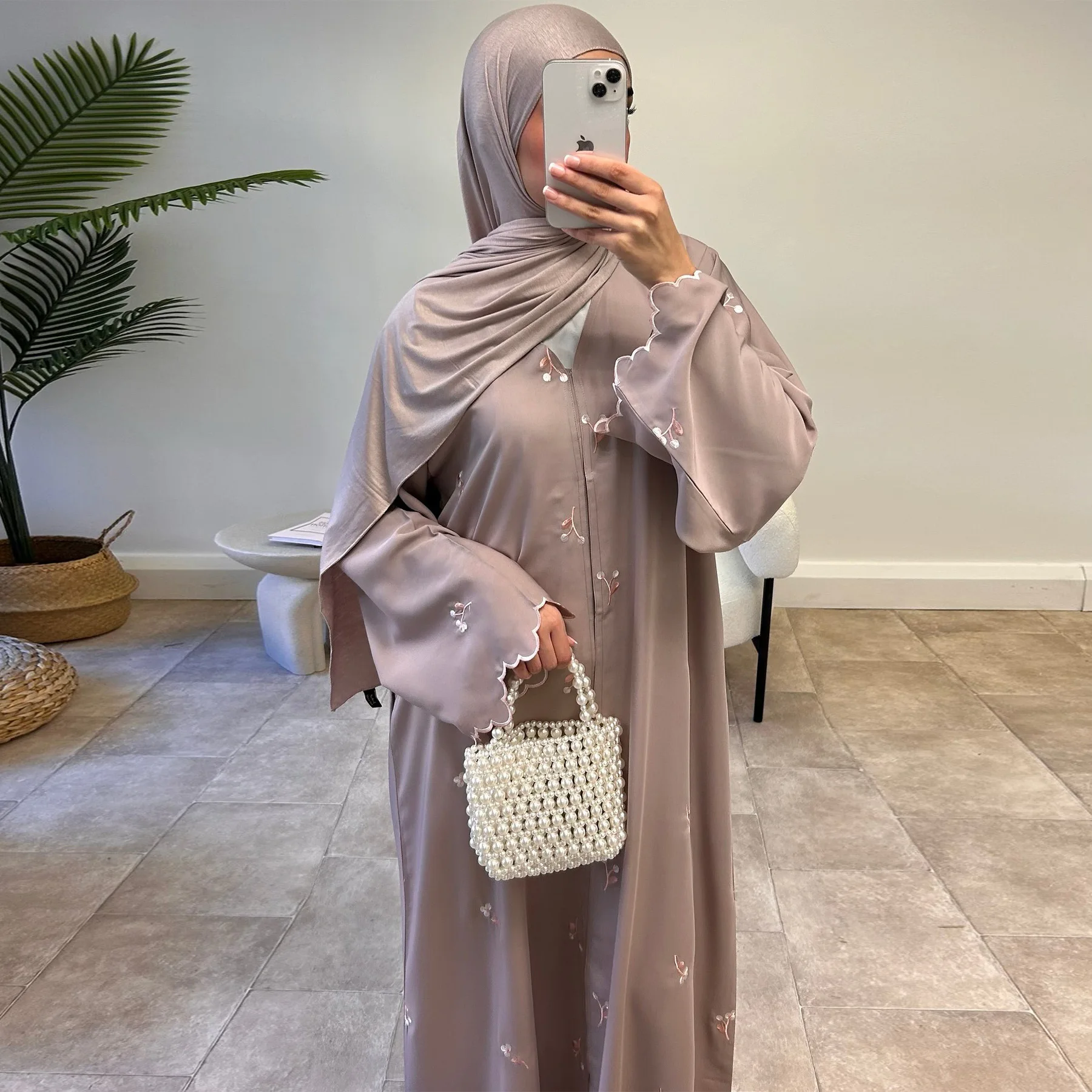Eid Women Embroidery Abaya Mus - đánh giá và giá Embroidery Kaftan