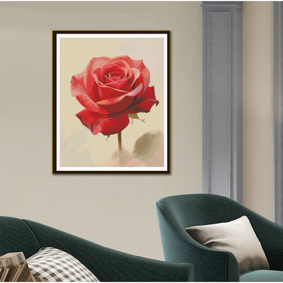 A cross-stitch embroidery with - đánh giá và giá Embroidery Rose Stitch