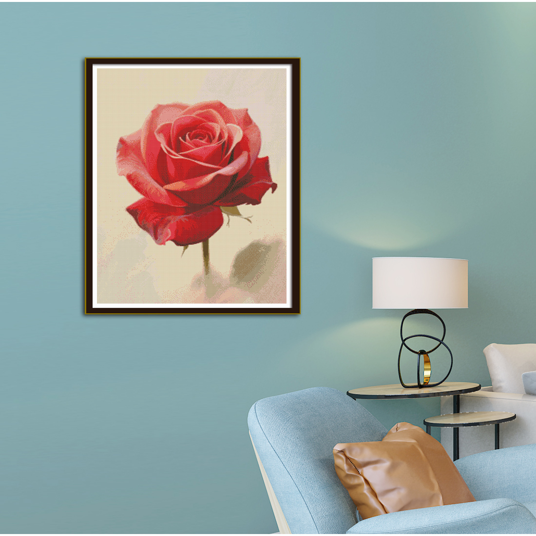 A cross-stitch embroidery with - đánh giá và giá Embroidery Rose Stitch