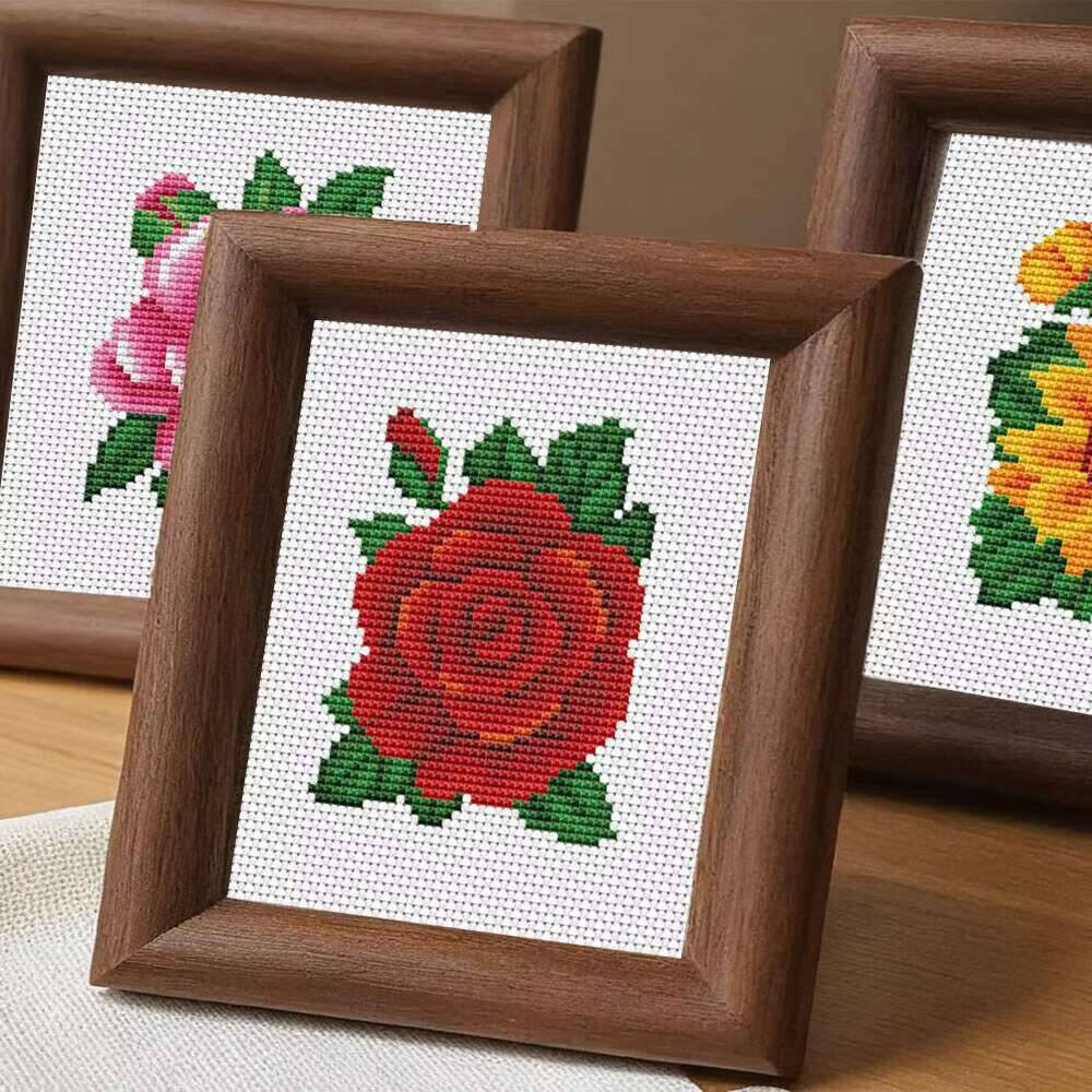 Huacan MINI Cross Stitch Rose  - đánh giá và giá Embroidery Rose Stitch