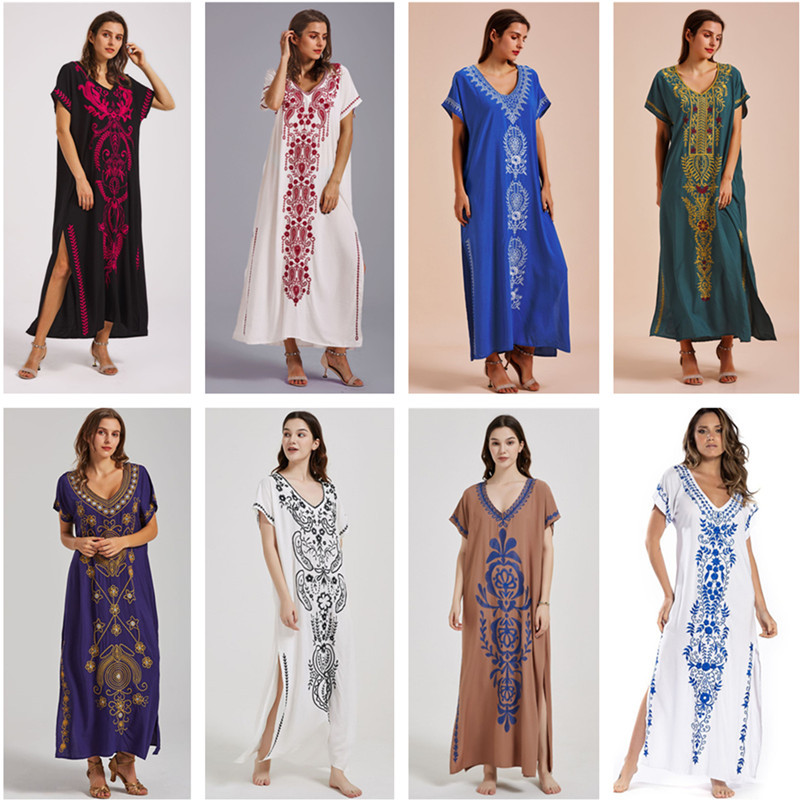 Swimsuit Cover Ups Embroidery  - đánh giá và giá Embroidery Kaftan