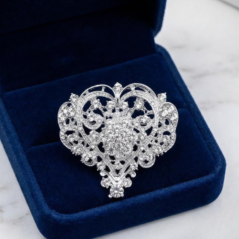 Elegant Heart Shape Brooch Shi - đánh giá và giá Embroidery Kaftan