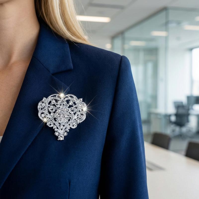 Elegant Heart Shape Brooch Shi - đánh giá và giá Embroidery Kaftan