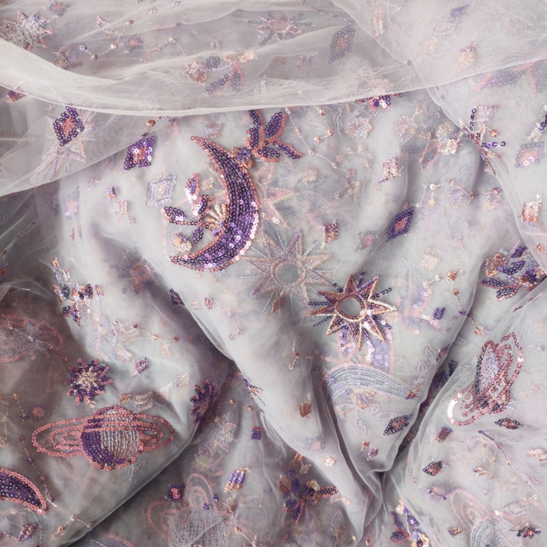 0.5 Meter Purple Width 55.11 I - đánh giá và giá Embroidery Net Fabric