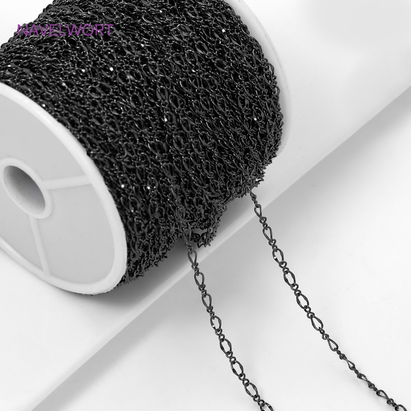 Black Color Oval Thin Chains F - đánh giá và giá Embroidery Art