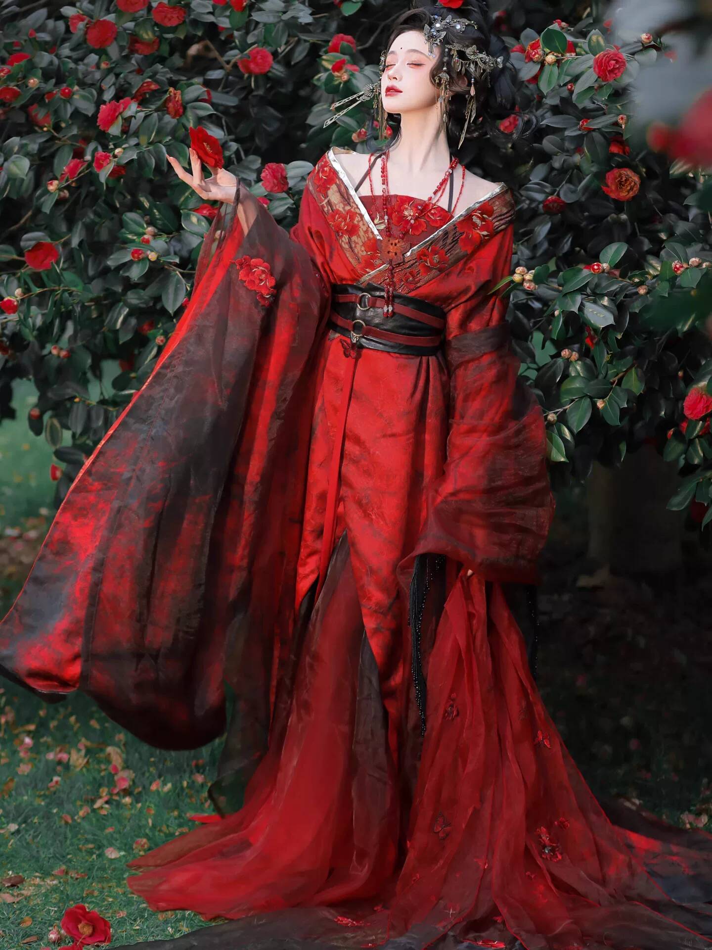 New Datura Red Hanfu Women Anc - đánh giá và giá Embroidery Knit