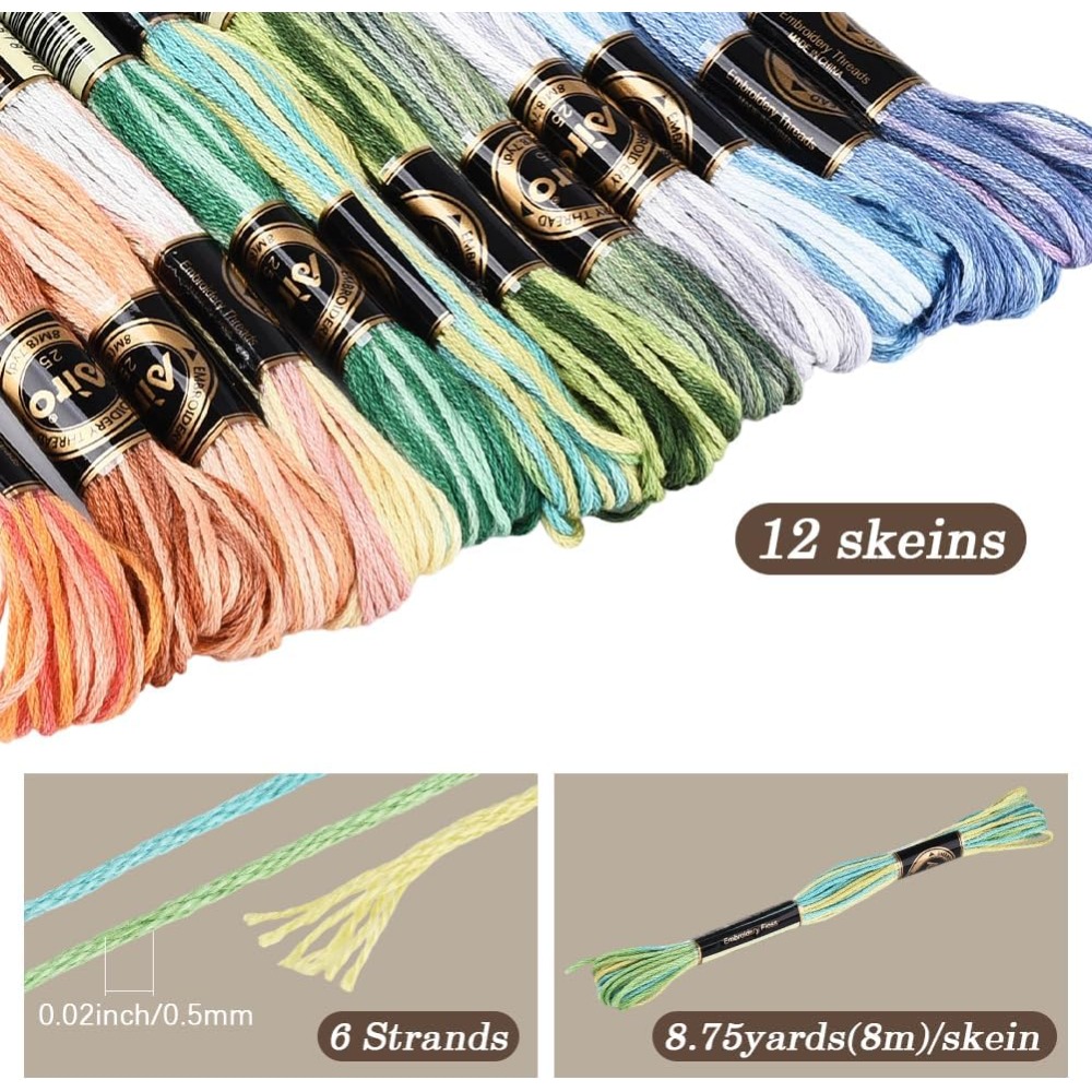 12 Skeins 105 Yards Cross Stit - đánh giá và giá Embroidery Stitch