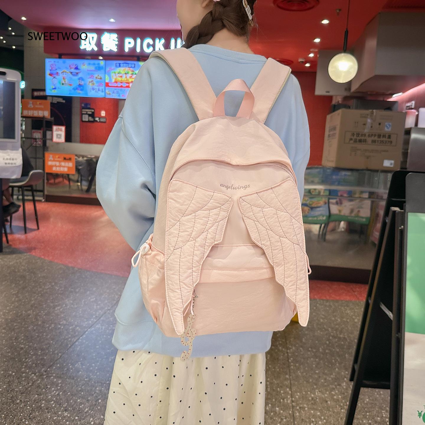 Women Pink Angel Wings Rucksac - đánh giá và giá Embroidery And Quilting