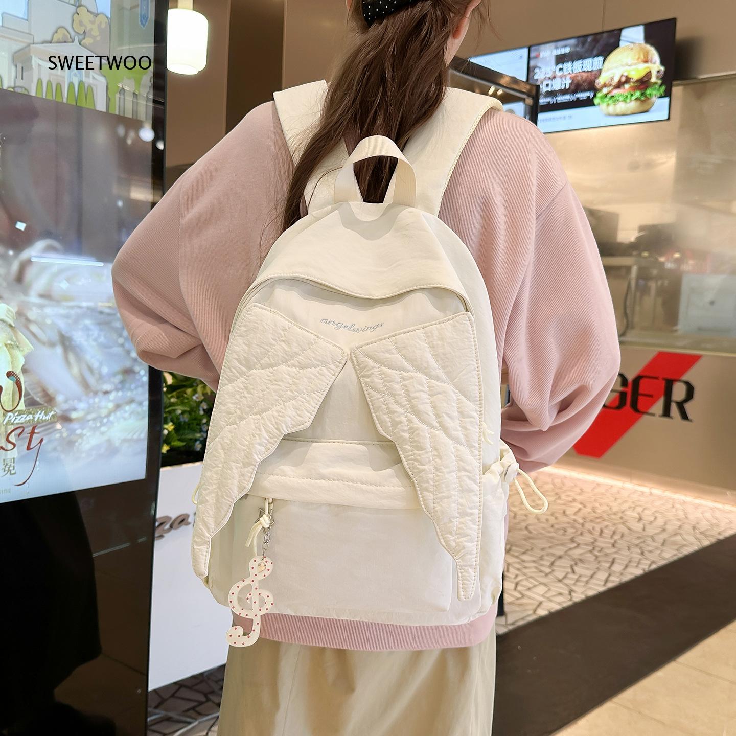 Women Pink Angel Wings Rucksac - đánh giá và giá Embroidery And Quilting