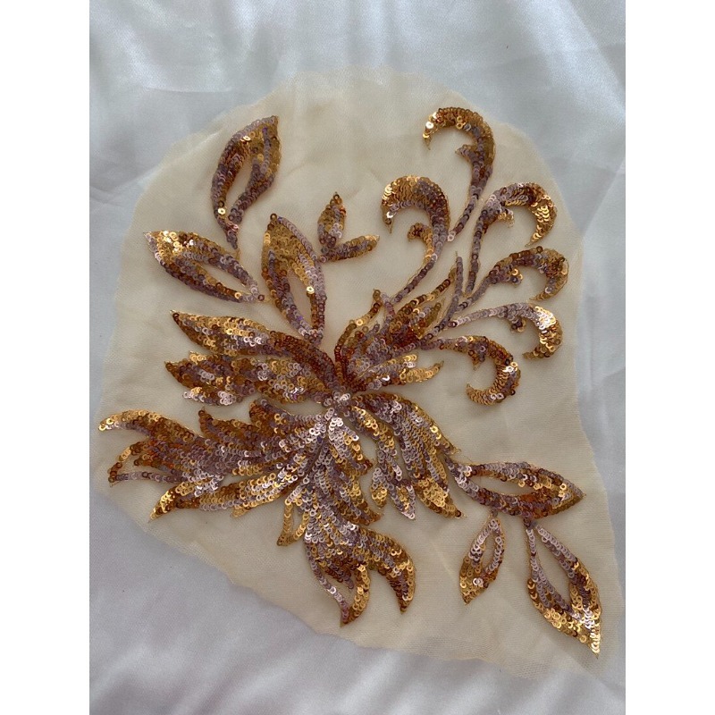 Lace Embroidery Mesh Sequin Fl - đánh giá và giá Embroidery Gold