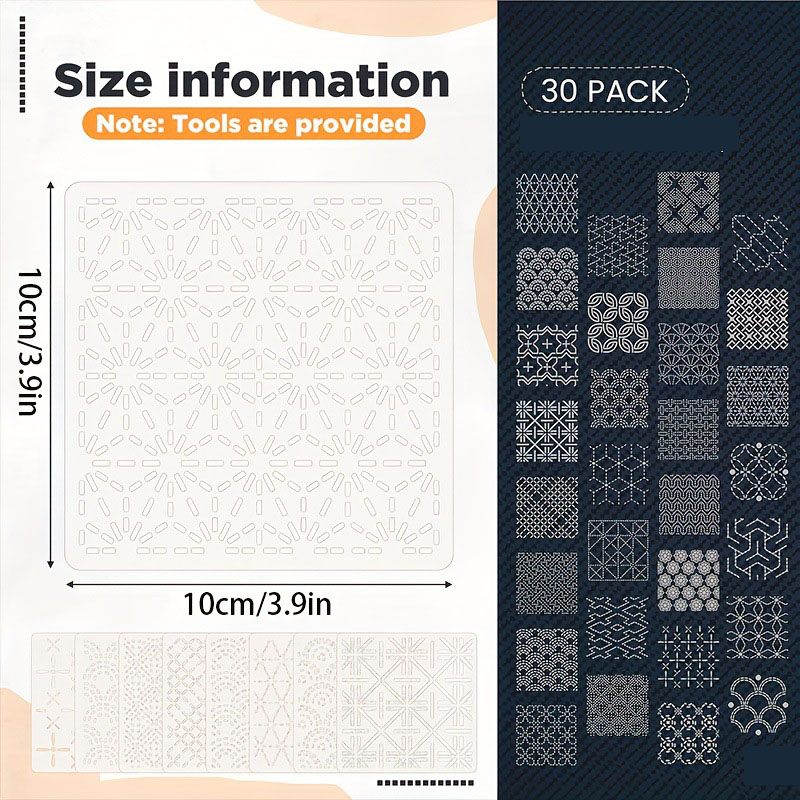 30Pcs Embroidery Templates DIY - đánh giá và giá Embroidery And Quilting
