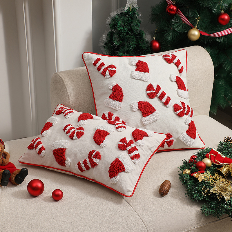 Red Christmas Pillow Cover Dec - đánh giá và giá Embroidery Xmas Ornaments
