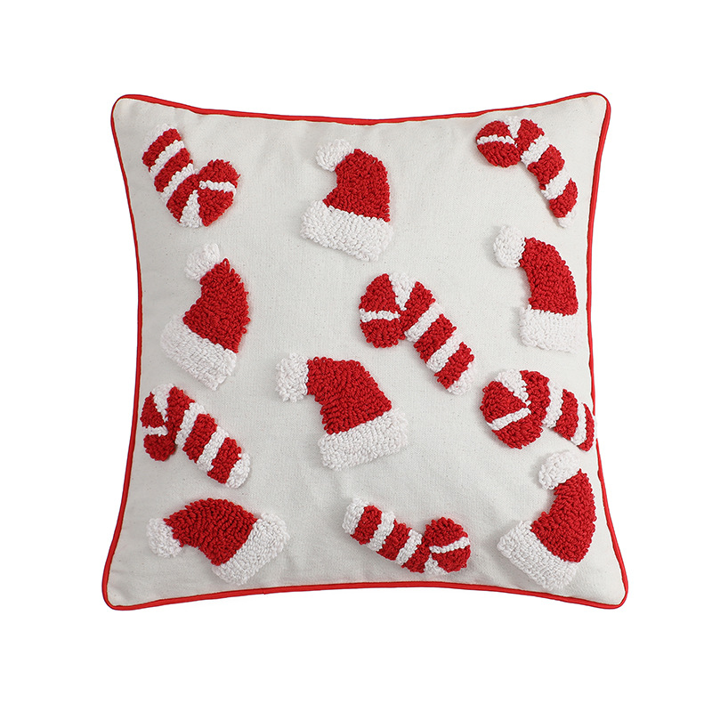 Red Christmas Pillow Cover Dec - đánh giá và giá Embroidery Xmas Ornaments