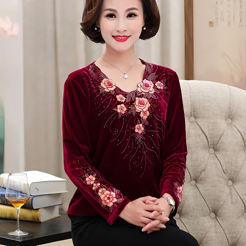 5XL 6XL Large Size Middle-aged - đánh giá và giá Embroidery Gold