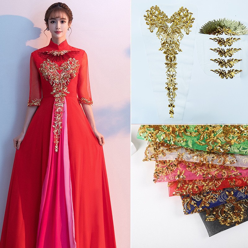 1Set Gold Foil Peony Sequin Em - đánh giá và giá Embroidery Gold