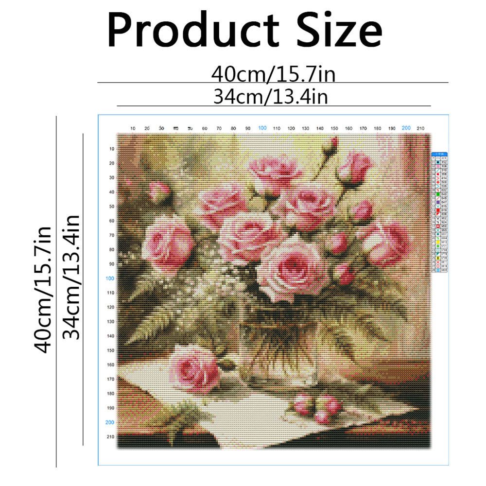 HUACAN Cross Stitch Kits Rose  - đánh giá và giá Embroidery Rose Stitch