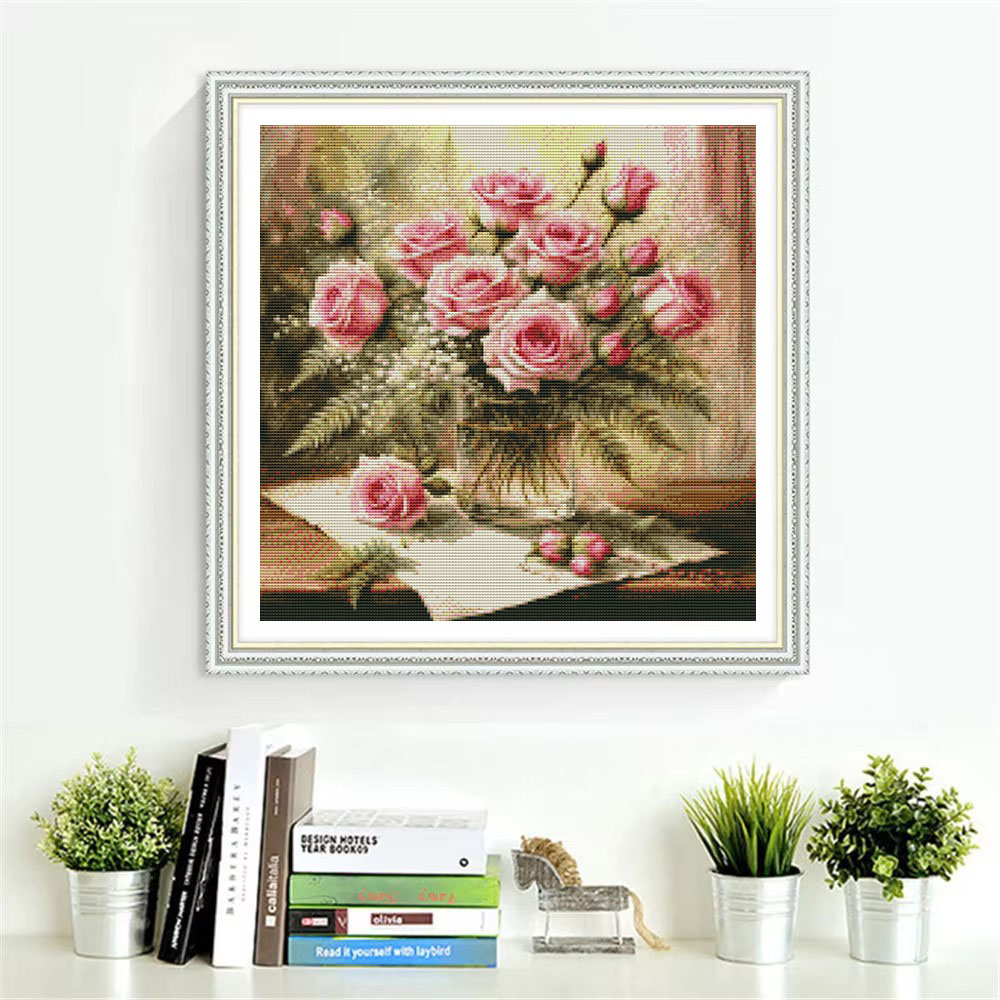 HUACAN Cross Stitch Kits Rose  - đánh giá và giá Embroidery Rose Stitch