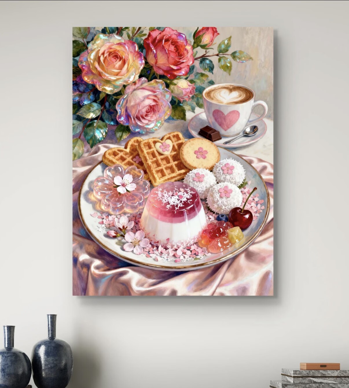 9CT 14ct  Rose Dessert Printed - đánh giá và giá Embroidery Rose Stitch