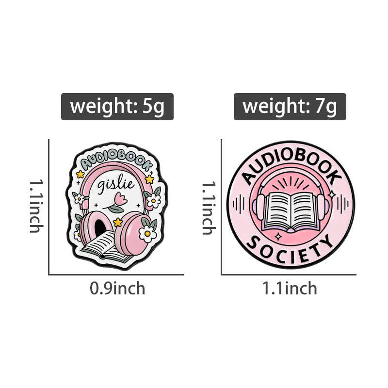 Audiobook Society Enamel Pins  - đánh giá và giá Embroidery Initials