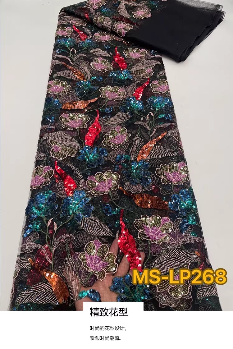 1yard Luxury Double color bead - đánh giá và giá Embroidery Net Fabric
