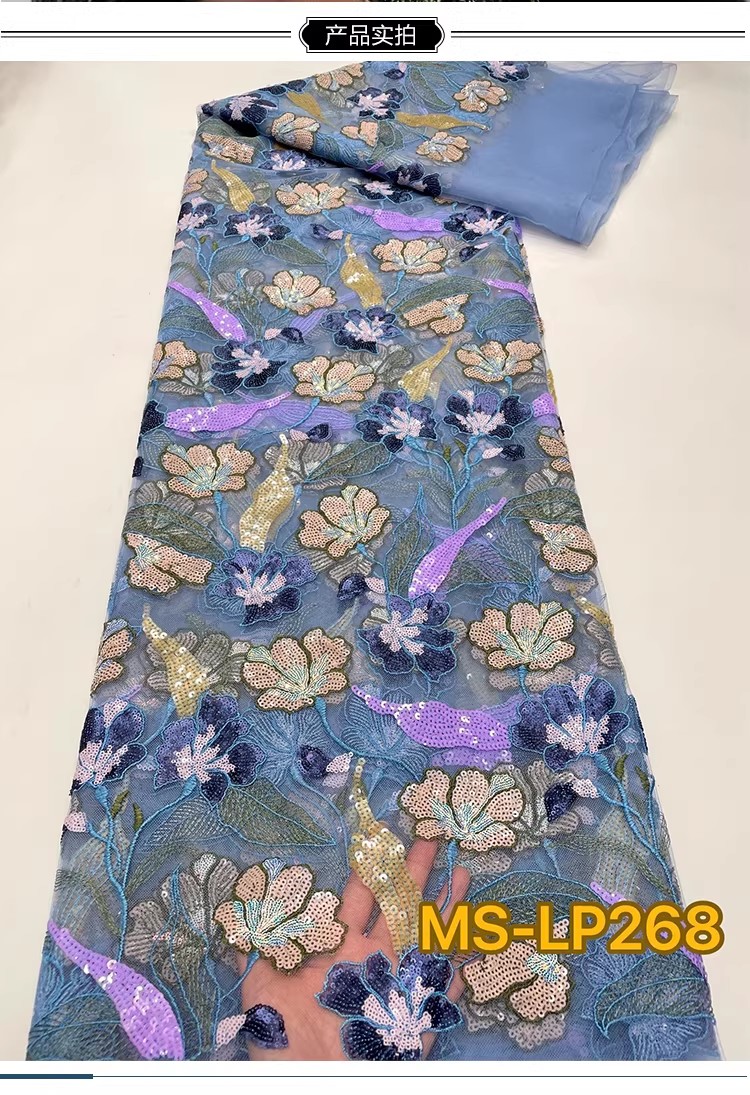 1yard Luxury Double color bead - đánh giá và giá Embroidery Net Fabric