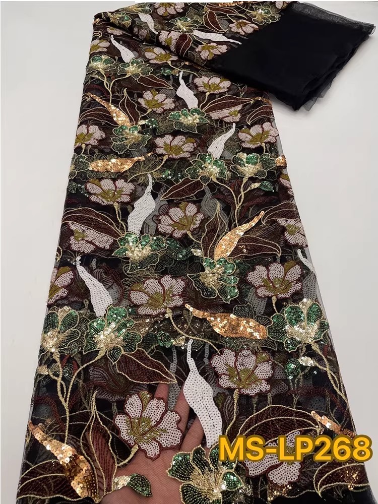 1yard Luxury Double color bead - đánh giá và giá Embroidery Net Fabric