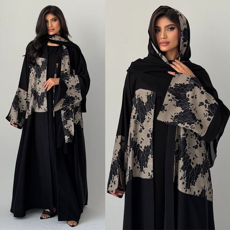 Women Eid Abaya Hijab 2 Piece  - đánh giá và giá Embroidery Kaftan