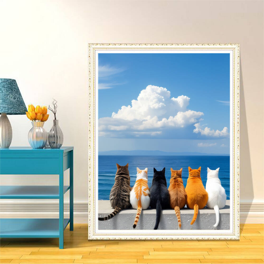 Frameless Diamond Painting Cat - đánh giá và giá Embroidery Stitch